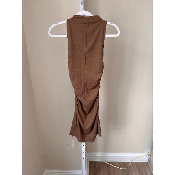 NEW NWT Reformation Jana Knit Mini Dress Nutty Brown size XS - Picture 5 of 7